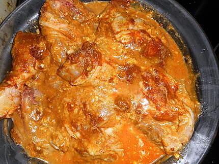 recette Cuisses de poulet a la pate de curry rouge