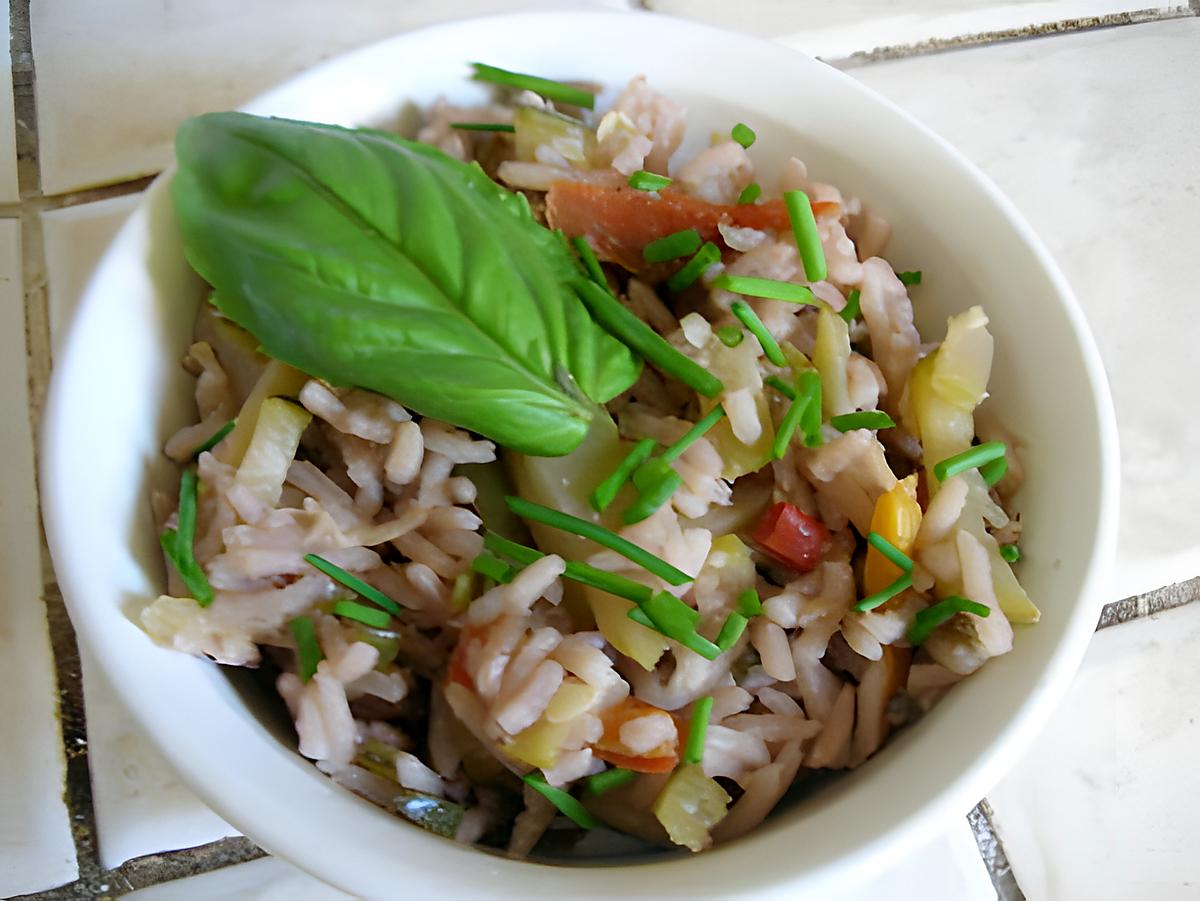 recette Pilaf au vin rouge et aux légumes méditerranéens