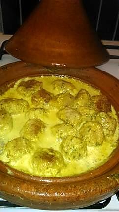 recette Tajine de boulette de poisson a la creme