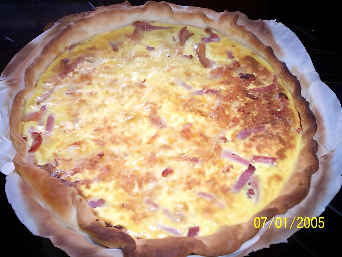 recette Tarte lardons vite prete...