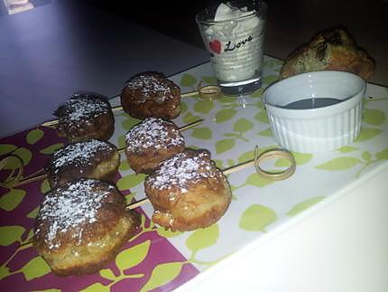 recette Brochettes de beignets de banane au coeur chocolat gourmand