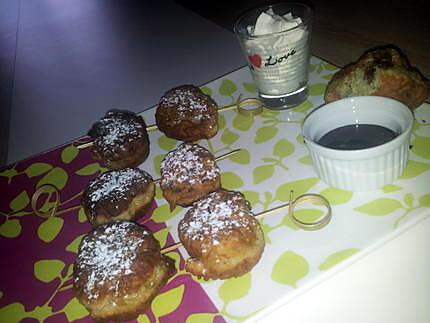 recette Brochettes de beignets de banane au coeur chocolat gourmand