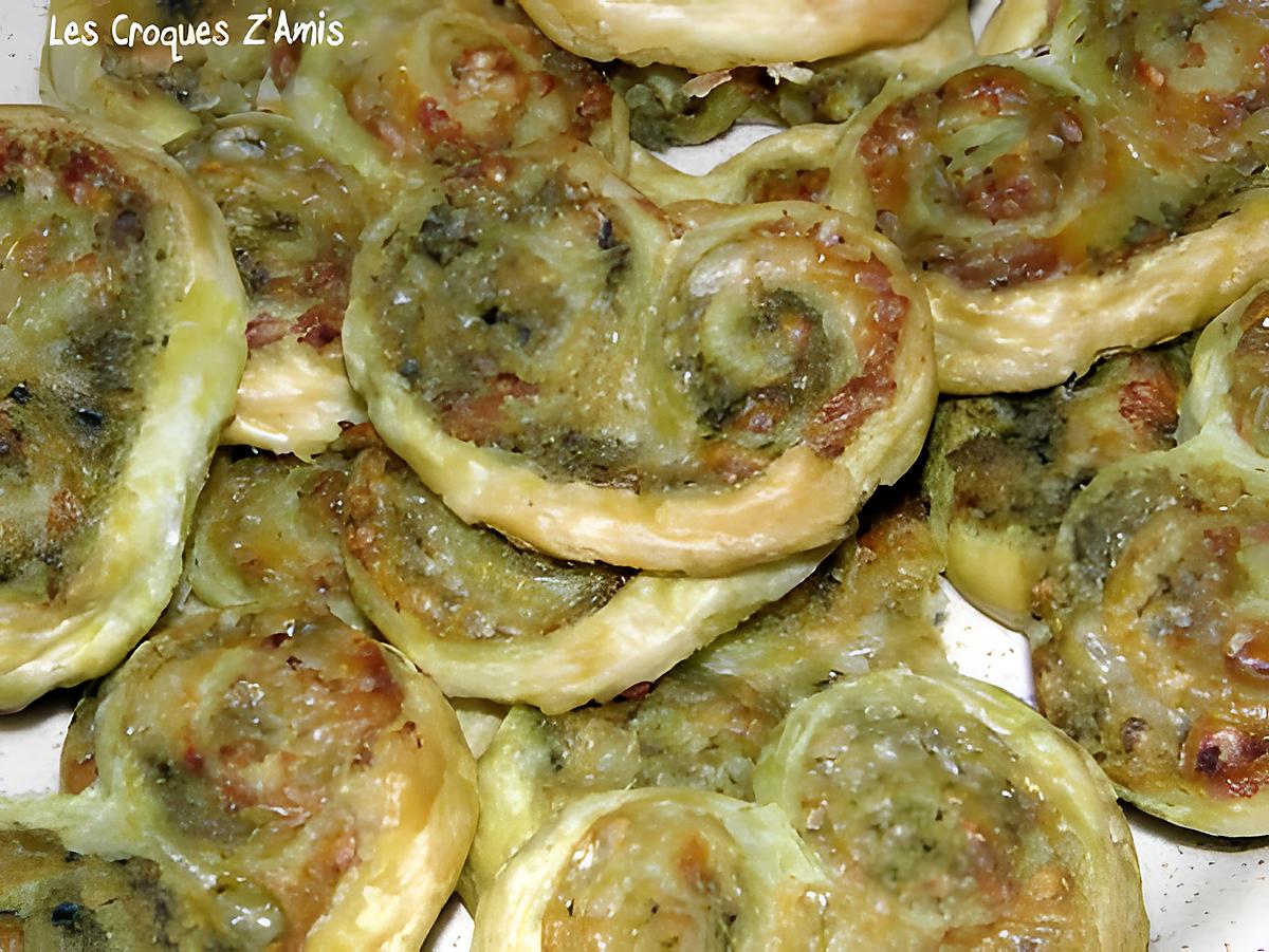 recette Palmiers apéritifs au pesto et au comté