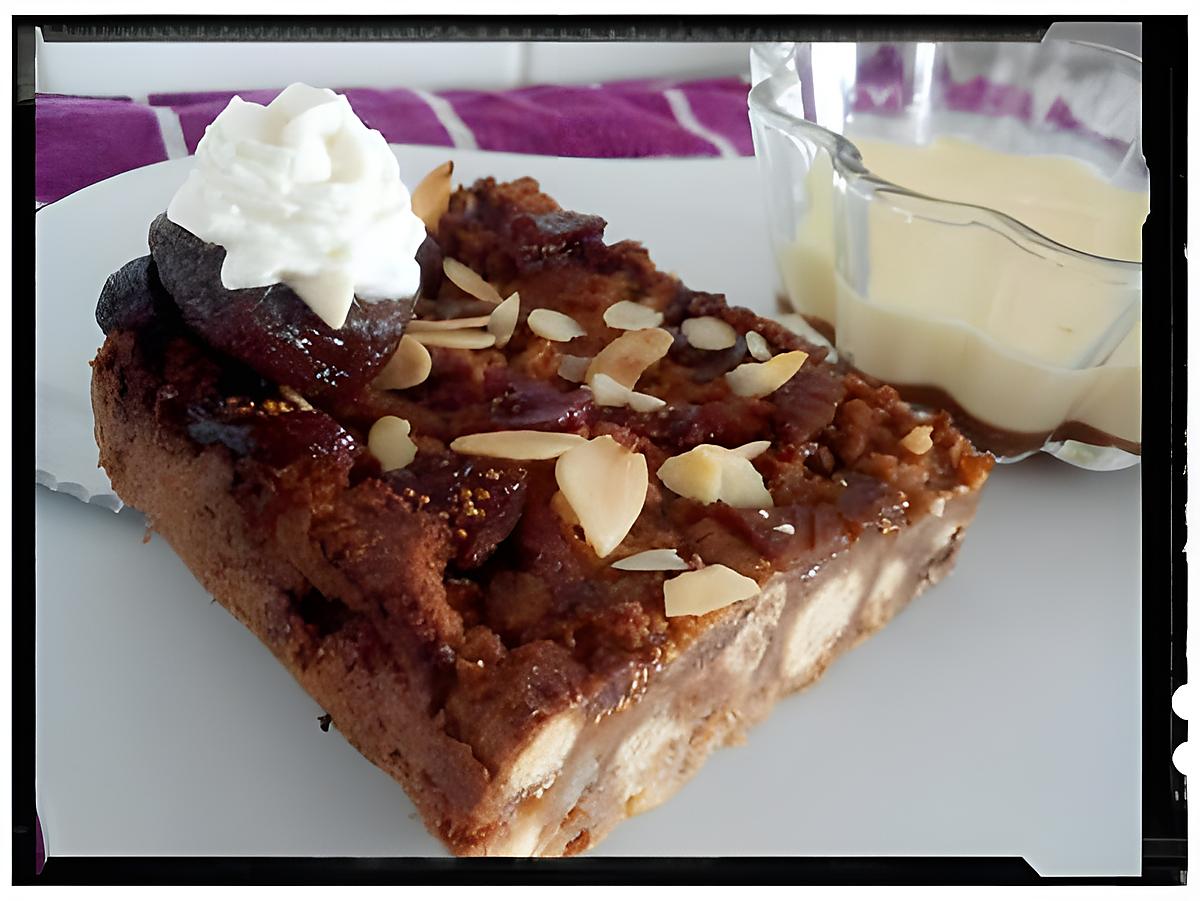 recette pudding de gaufre miel figue