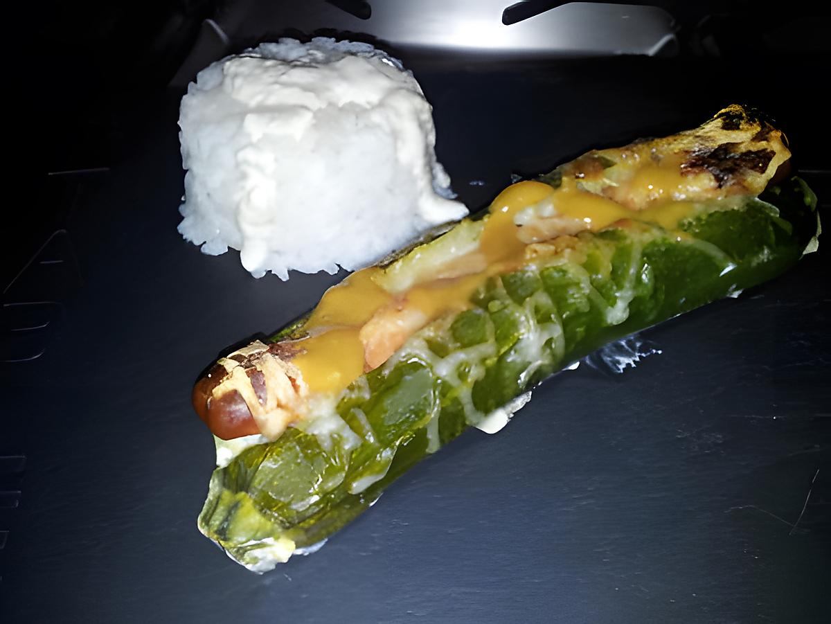 recette Hot dog de courgettes à la créme