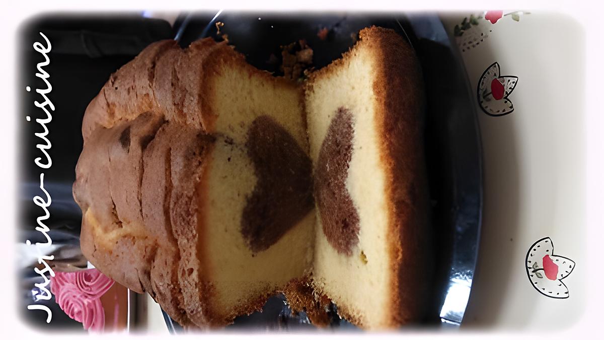 recette Cake à la vanille et son coeur chocolat