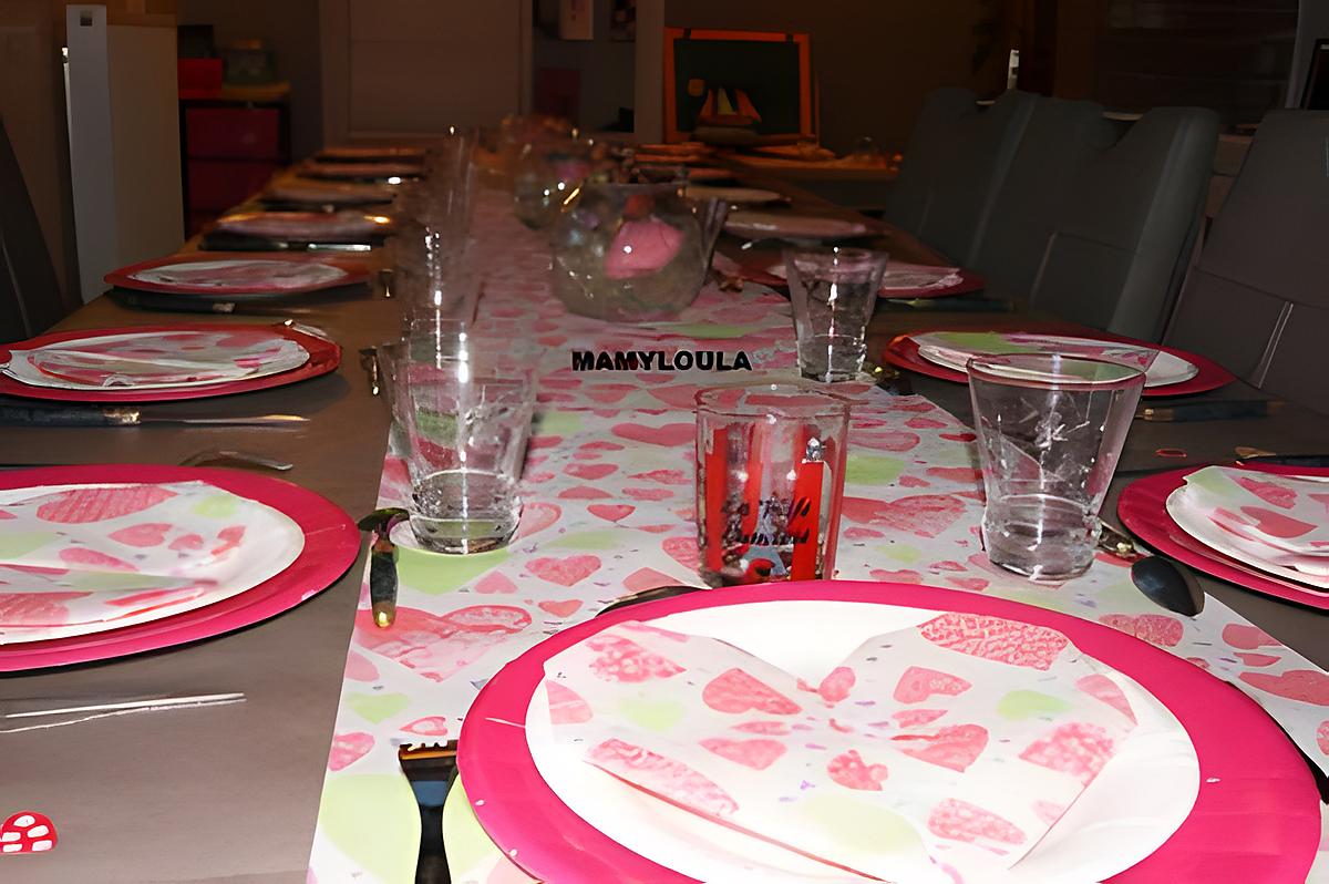 recette Déco de table (thème les coeurs roses)