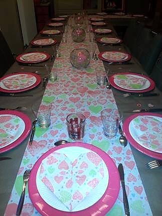 recette Déco de table (thème les coeurs roses)