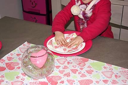 recette Déco de table (thème les coeurs roses)