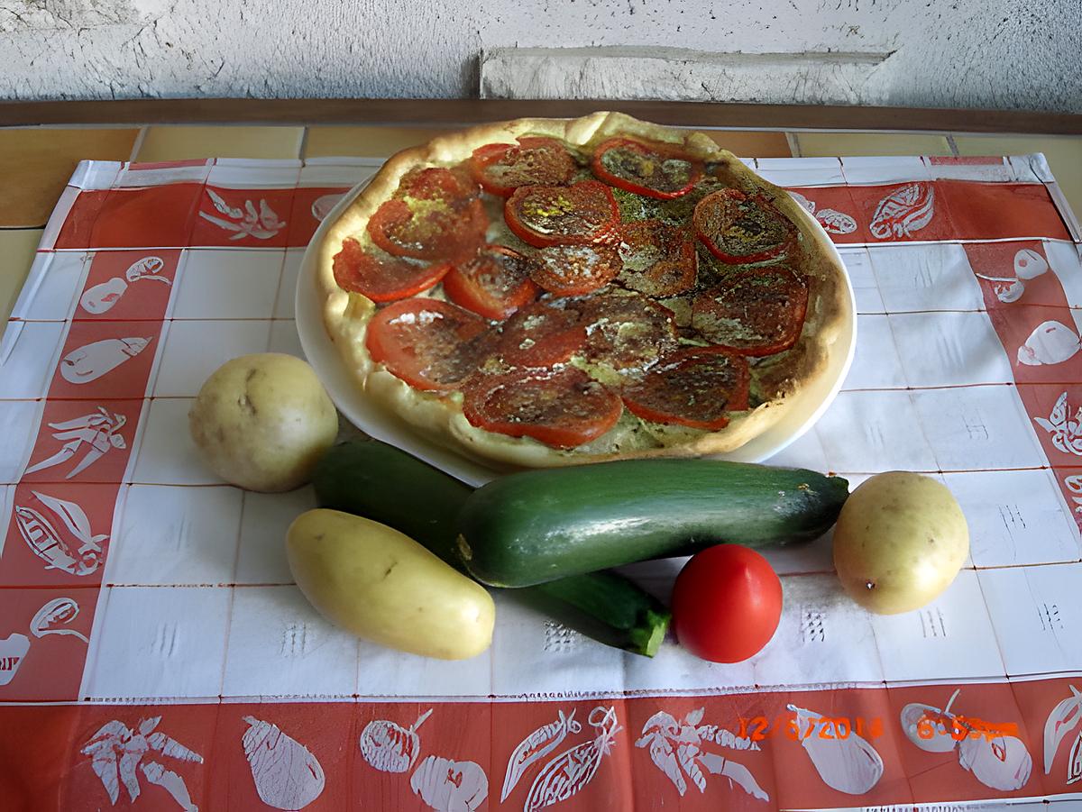 recette Tarte Courgette - Pommes de terre - Tomate.