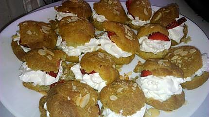 recette Choux chantilly fraise amande