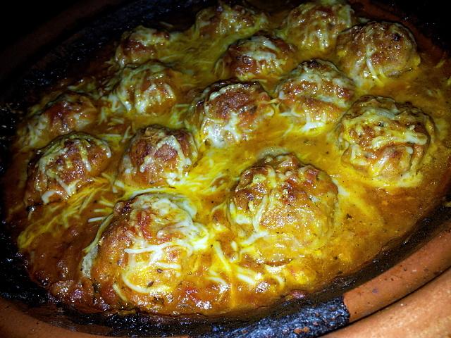 recette Tajine de boulettes de légumes maison gratiné au fromage