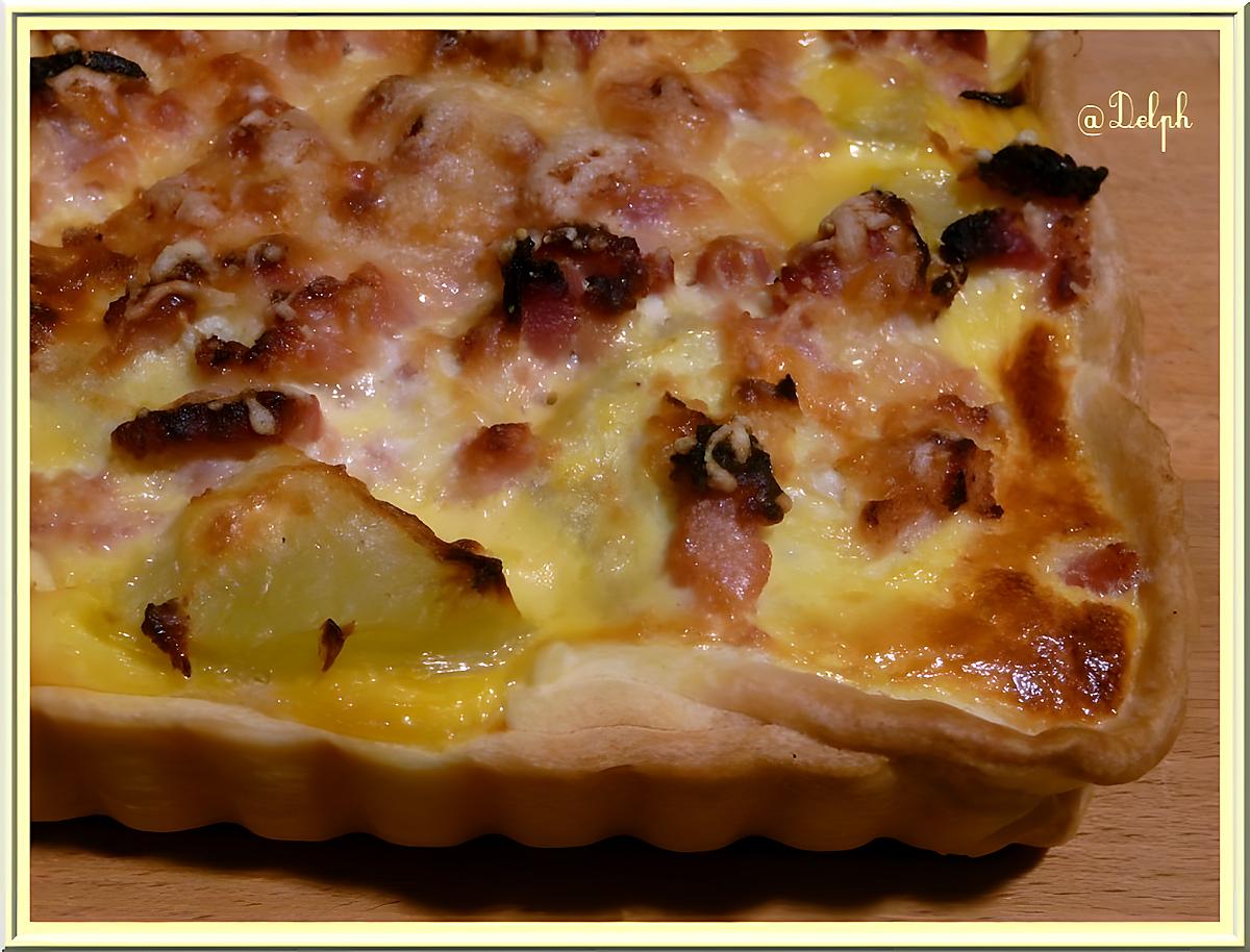 recette Tarte pomme-de-terre, oignon et lardons fumés