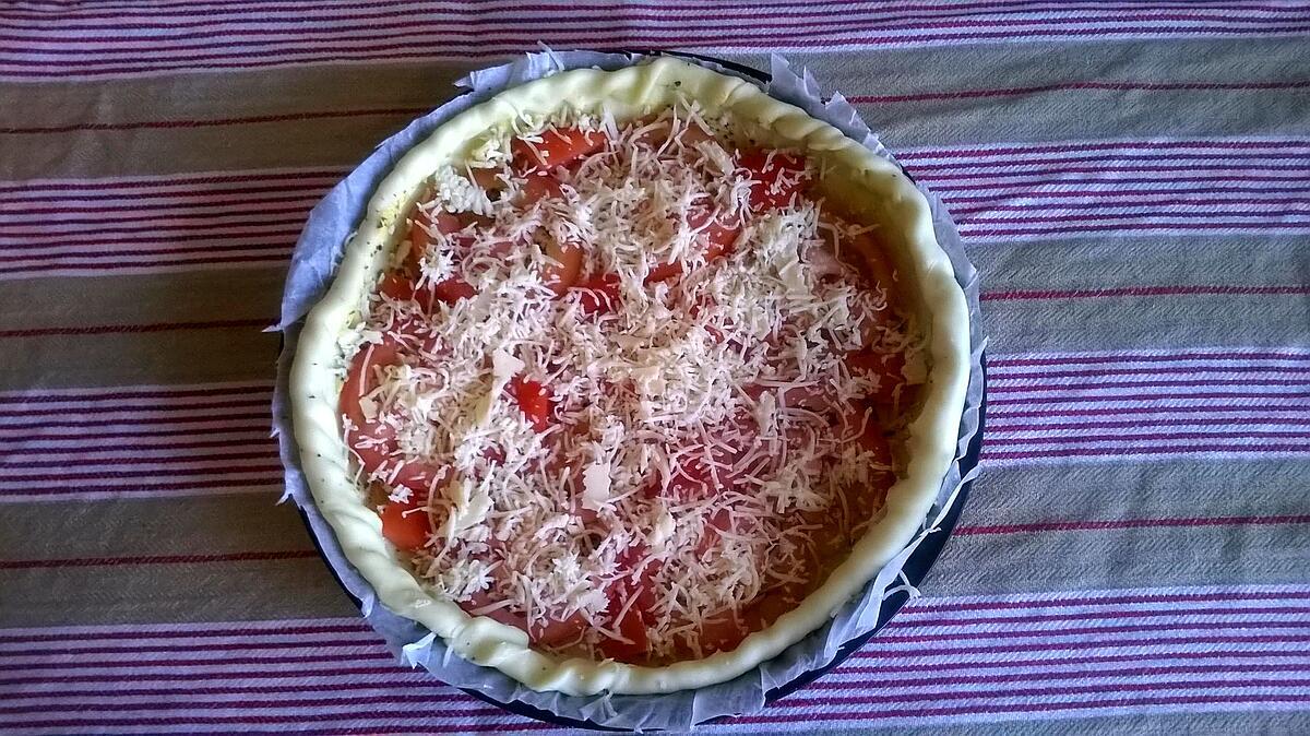 recette Tarte à la Tomate rapide et légère.