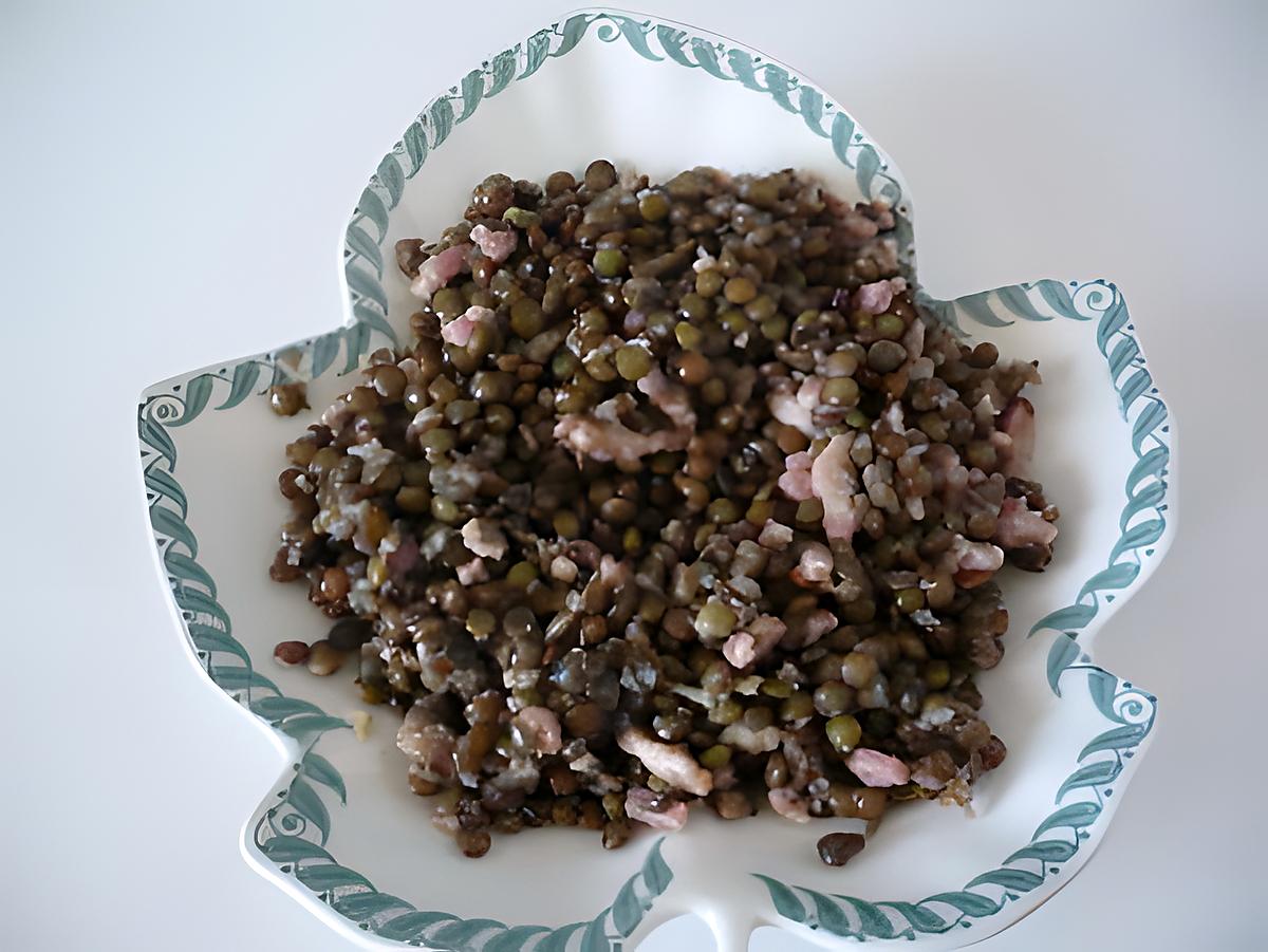 recette Salade de lentilles aux lardons