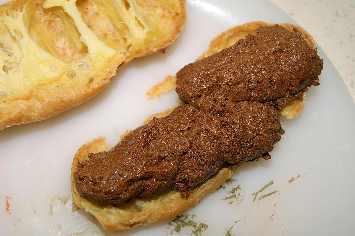 recette Eclair à la mousse au chocolat/fleur d'oranger