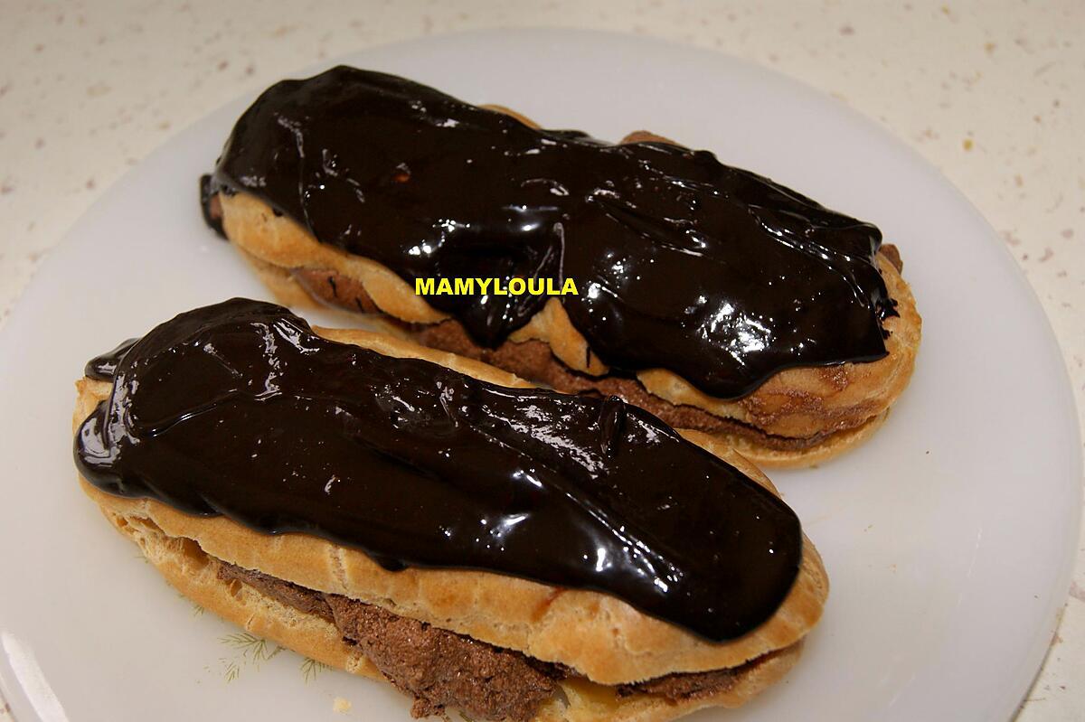 recette Eclair à la mousse au chocolat/fleur d'oranger