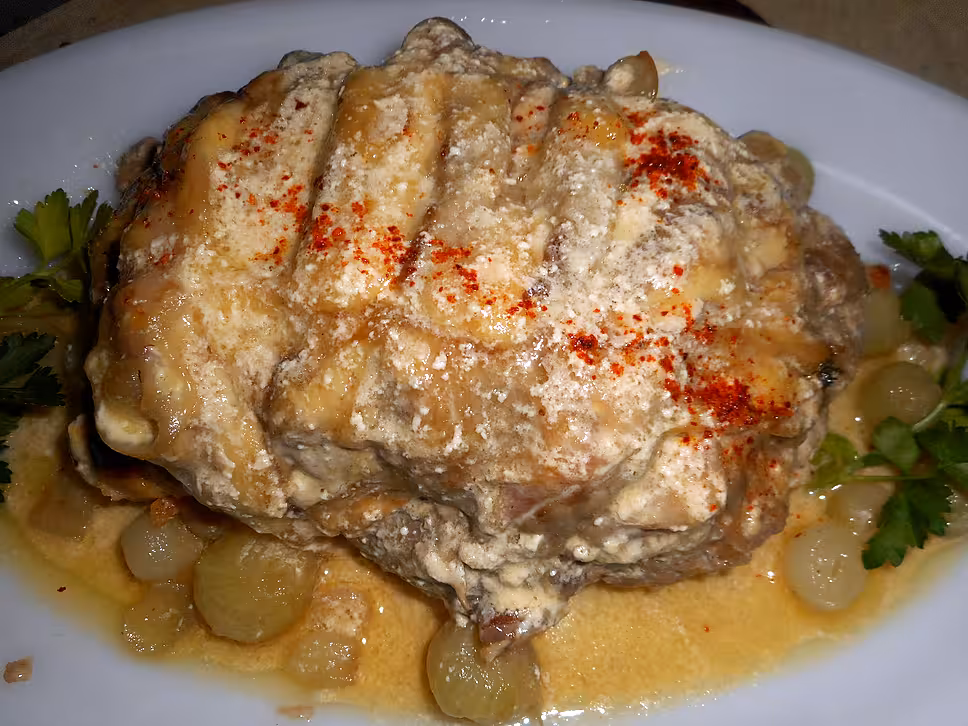 recette Roti de veau au fromage et au lard