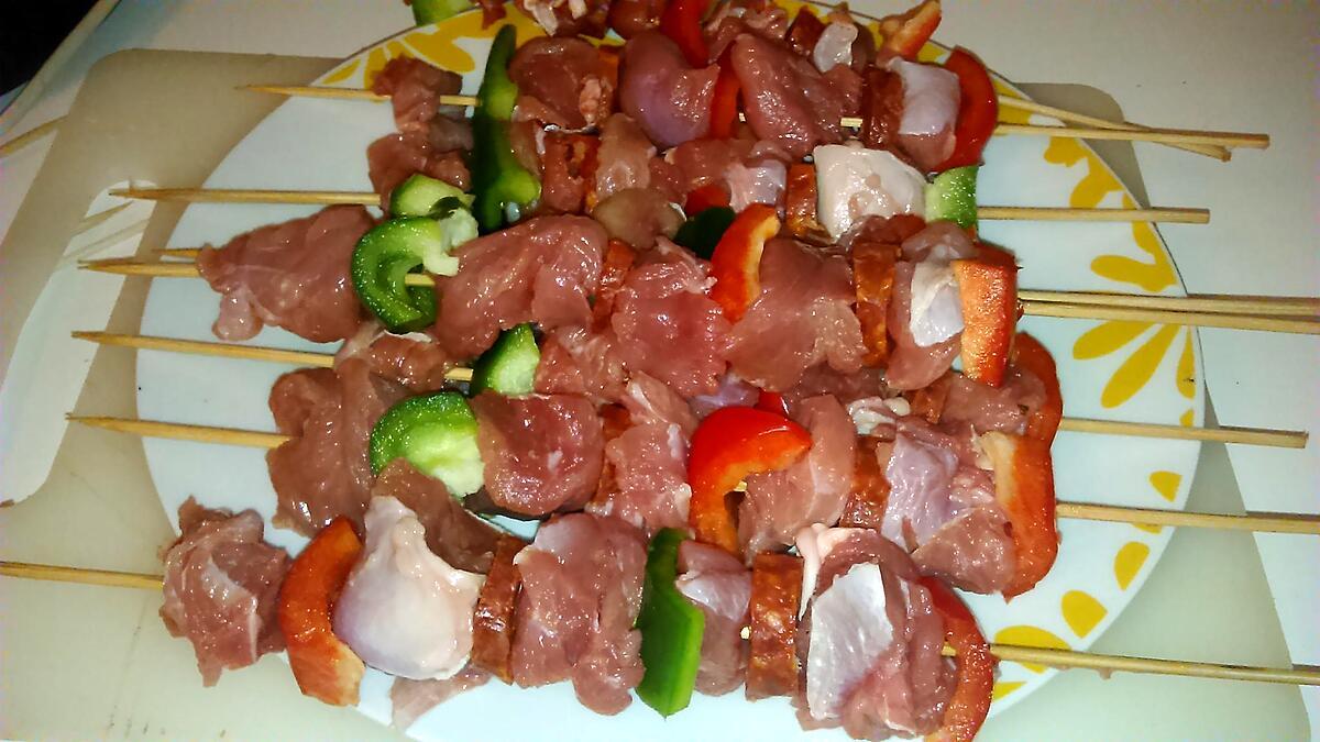 recette Brochette de dinde chorizo marinée