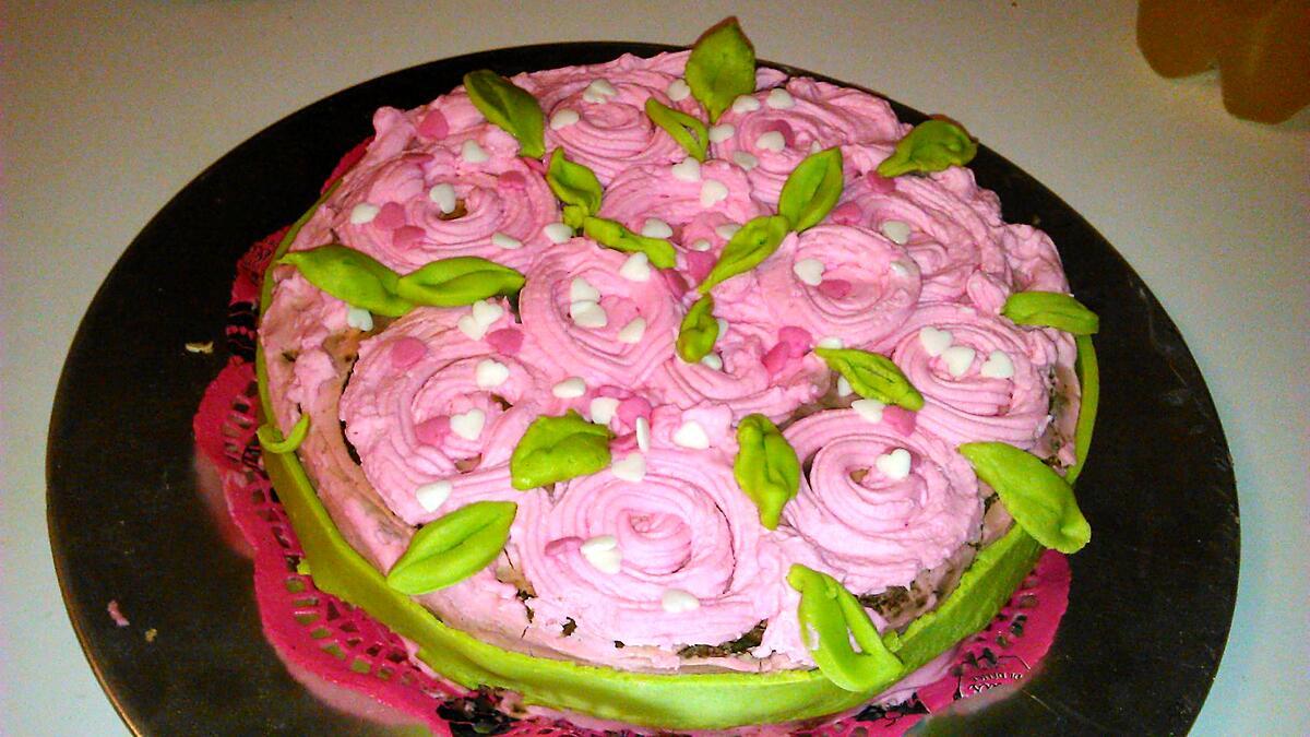 recette Gâteau damier Bouquet de rose