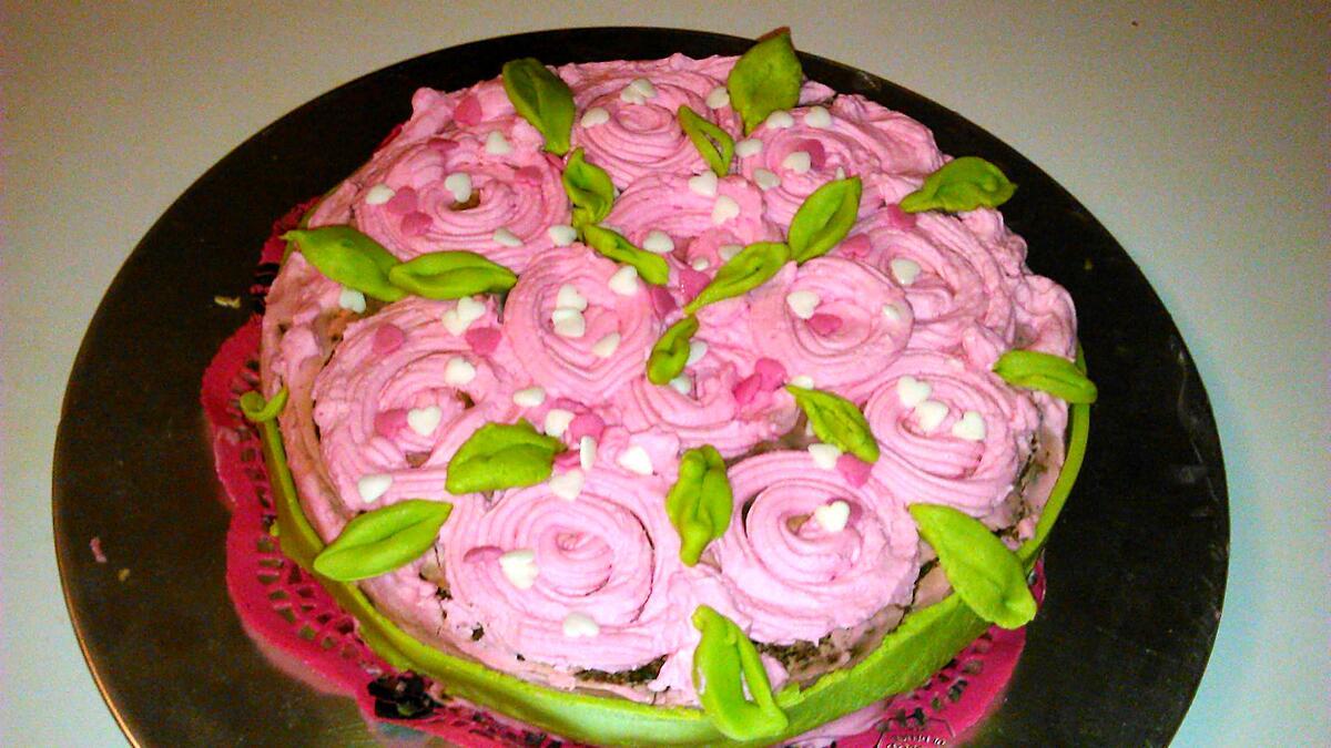 recette Gâteau damier Bouquet de rose
