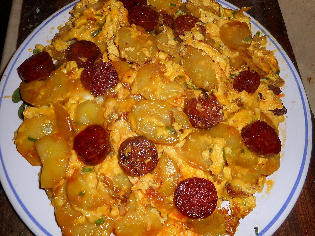 recette Tortilla pommes de terre,chorizo