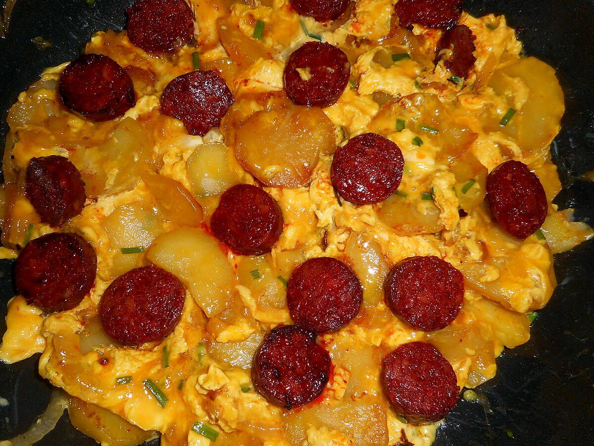 recette Tortilla pommes de terre,chorizo