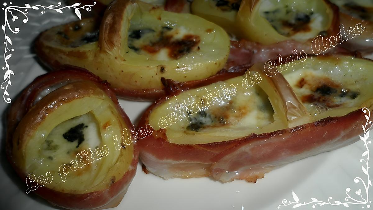 recette Paniers de pommes de terre au roquefort enrobés de lard