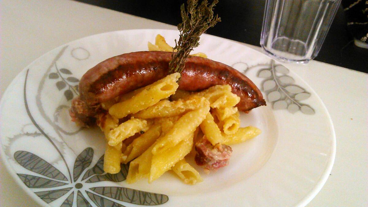 recette Penne façon rissoto au fromage&saucisse