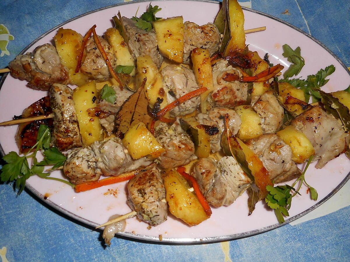 recette Brochettes de porc Apicius