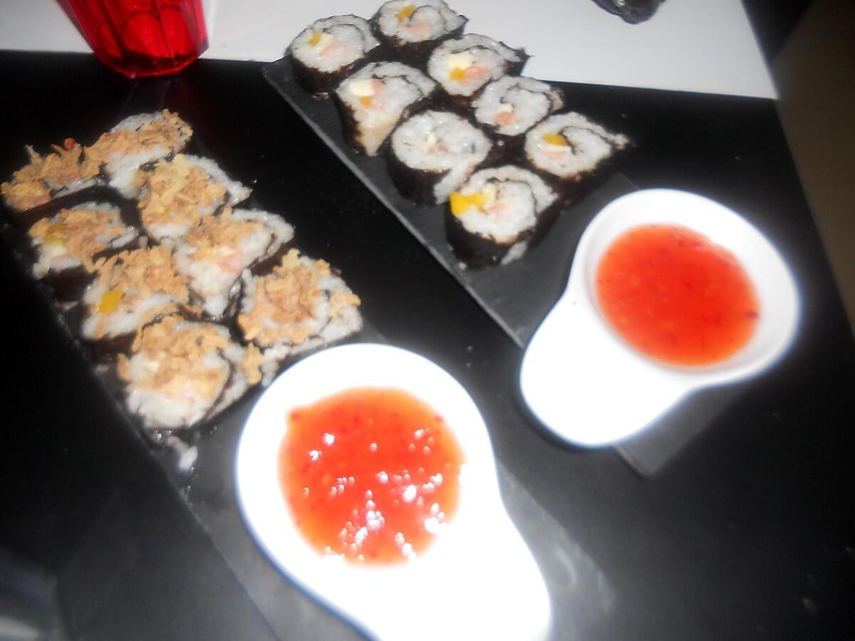 recette Sushis saumon poivron mozzarella