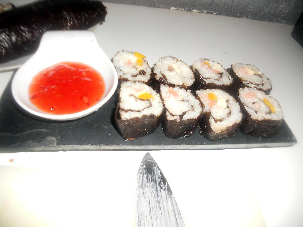 recette Sushis saumon poivron mozzarella