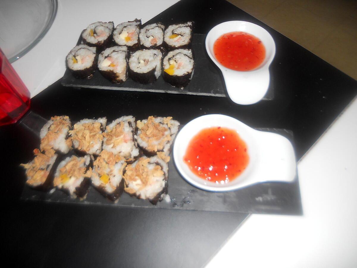 recette Sushis saumon poivron mozzarella