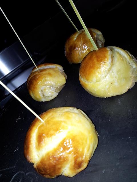 recette Boulettes apéritive de boeuf au cheddar feuilleté de Papa