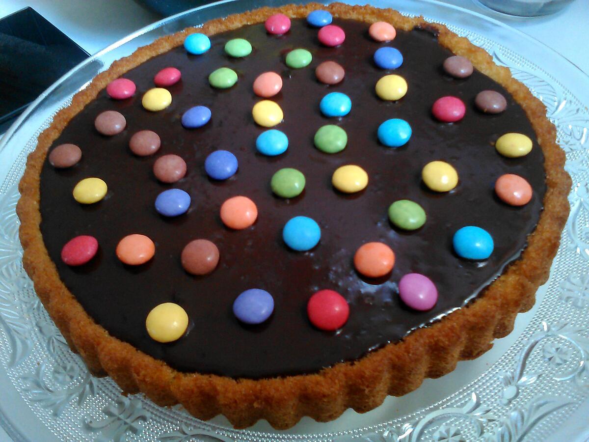 recette Tarte au chocolat et aux smarties