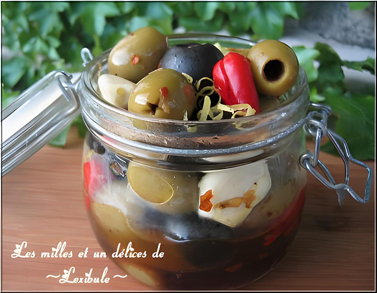 recette Olives marinées au citron et à l'ail