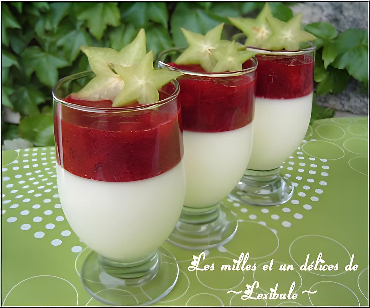 recette Panna cotta au yogourt et sa compote de fraise et rhubarbe