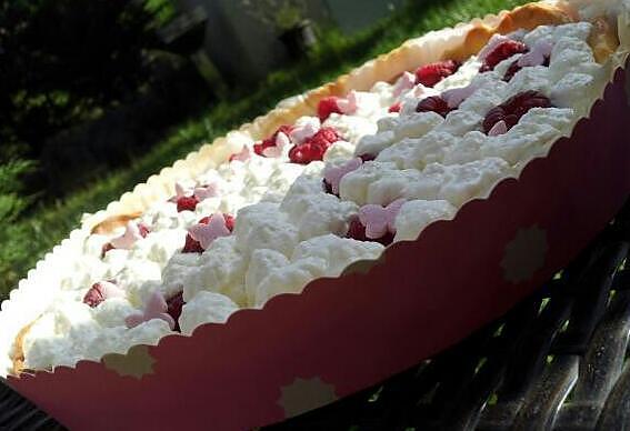 recette Tarte au citron et framboises avec chantilly au mascarpone