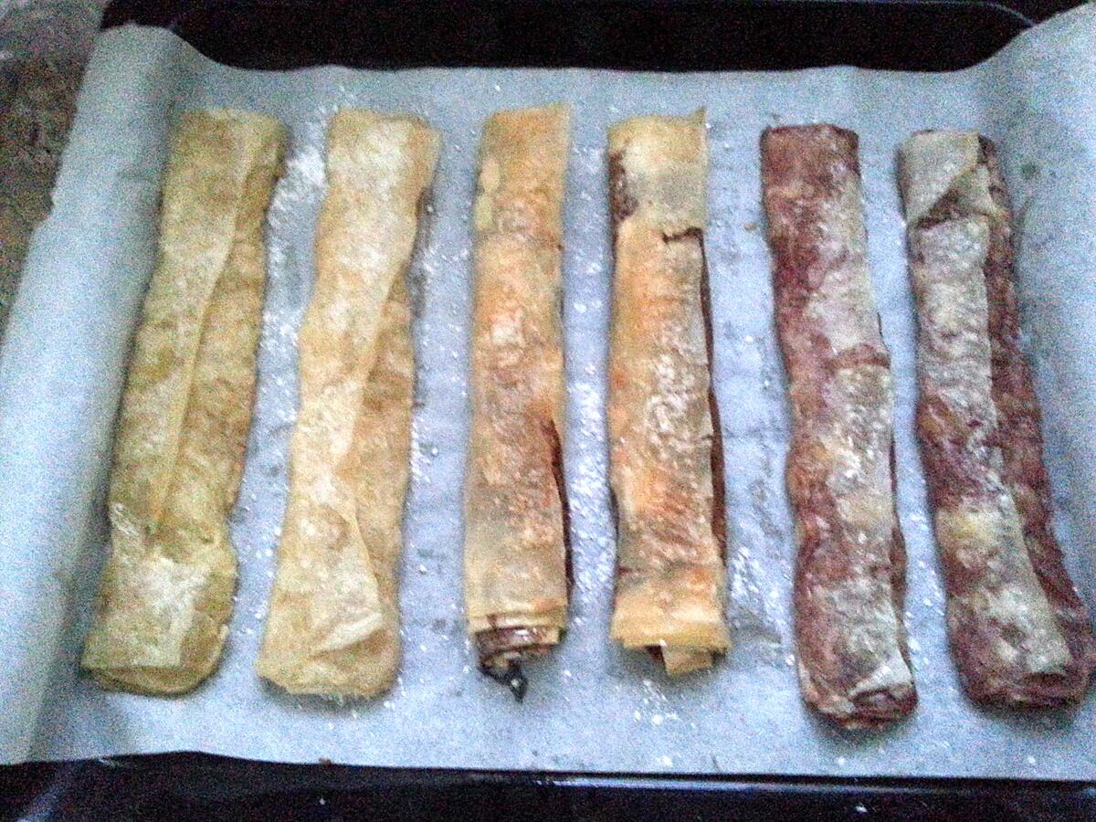 recette Roulés sucrés à la pâte filo