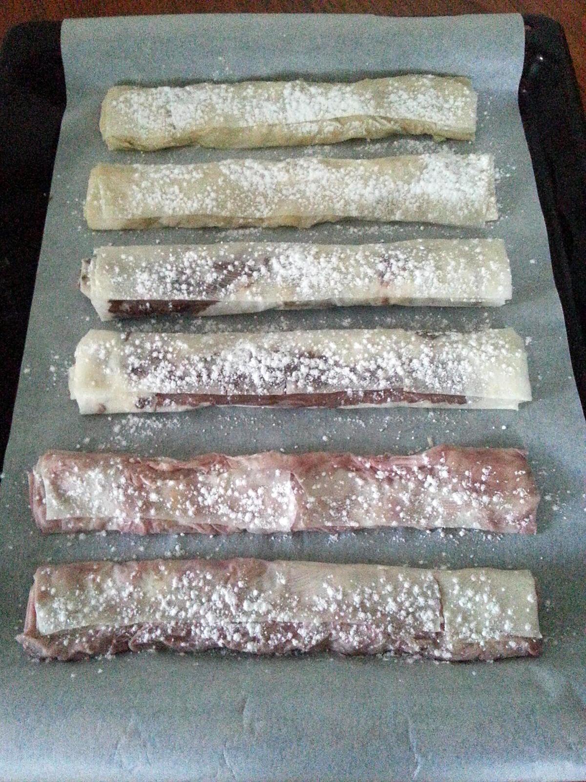 recette Roulés sucrés à la pâte filo