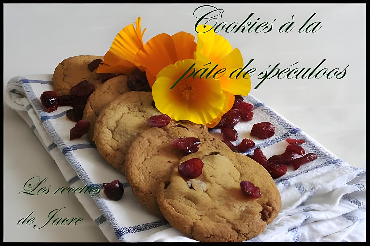 recette cookies à la pâte de spéculoos et cramberry