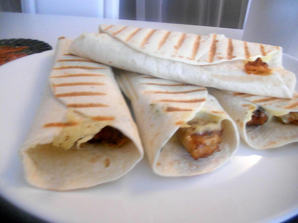 recette Wrap de porc pané aux trois fromages