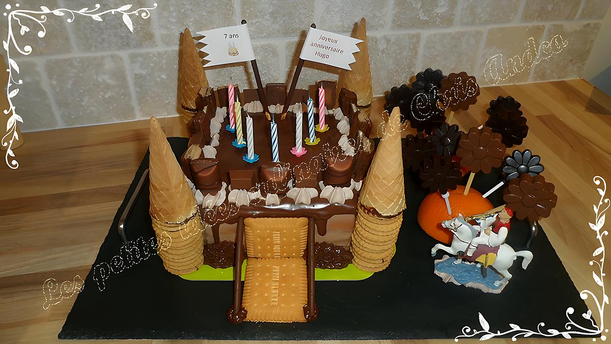 recette Layer cake Kinder version château-fort