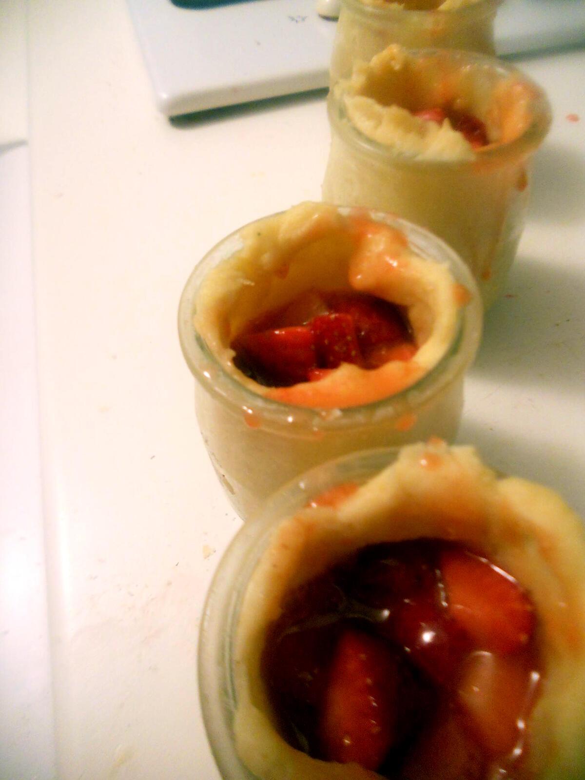 recette Tarte aux fraise dans pots