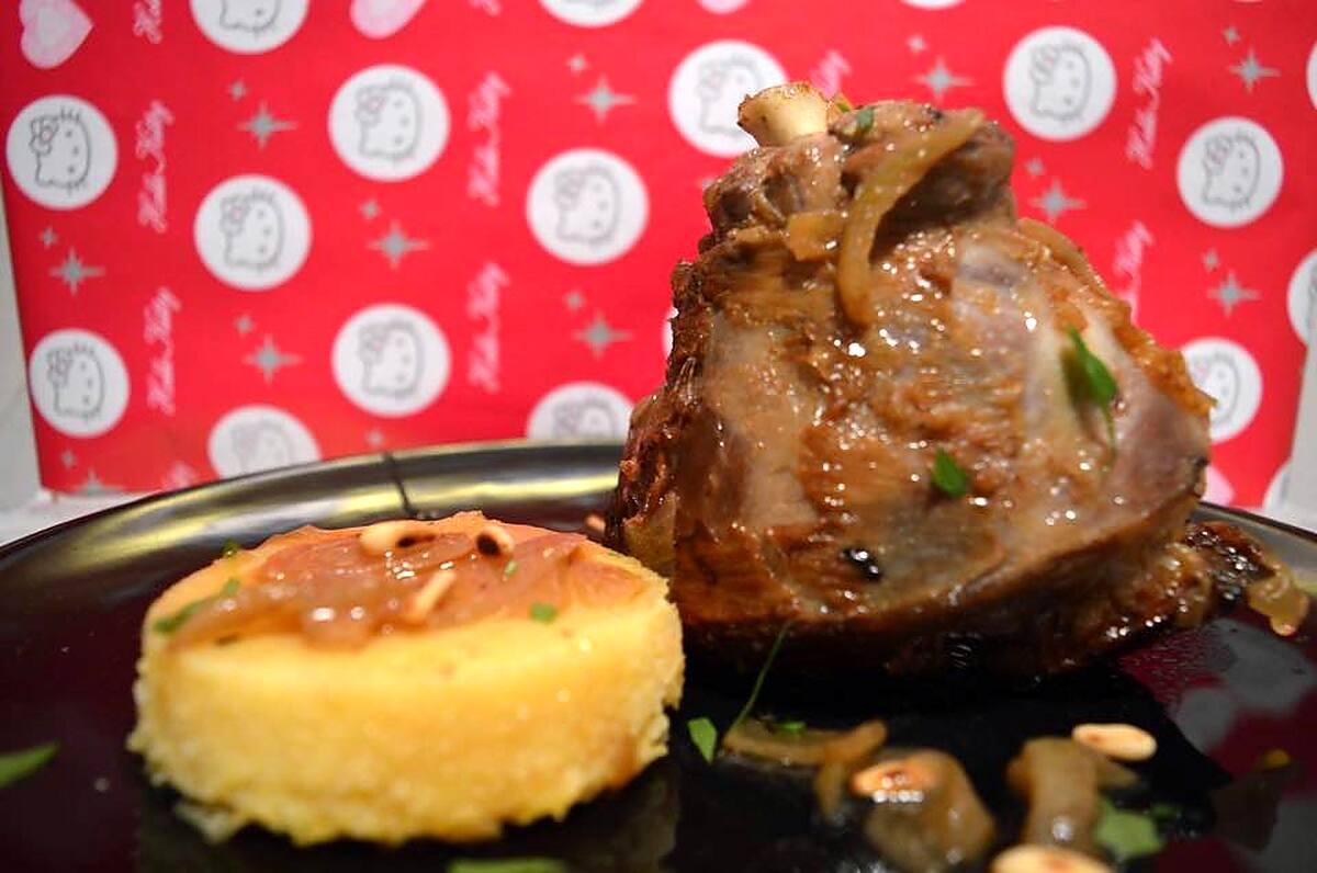 recette souris d'agneau caramélisée aux oignons et sa polenta