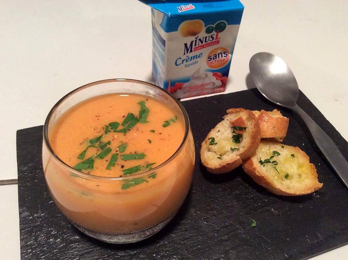 recette velouté de tomates et ses croutons persillés