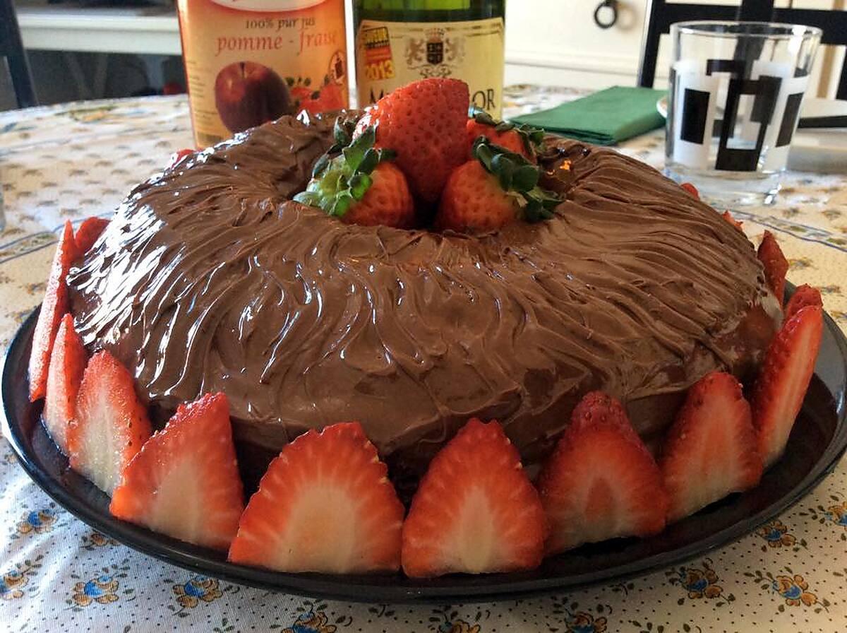 recette gâteau d'anniversaire Nutella-fraise