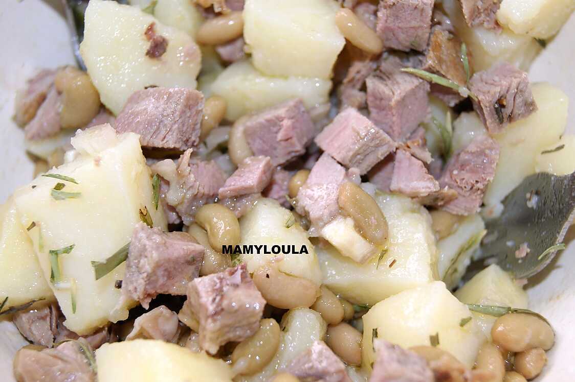 Recette de Flageolets/gigot d'agneau en salade