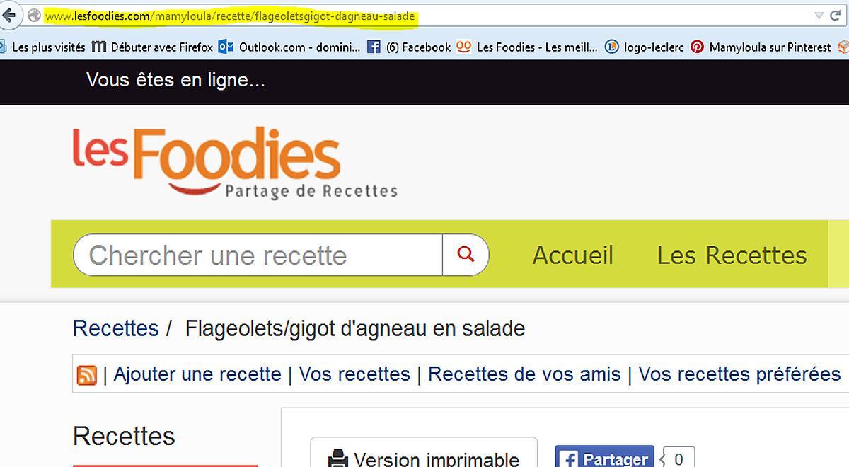 recette Comment faire un lien comme je fais dans mes recettes (demandé aujourd'hui par Rosinette)