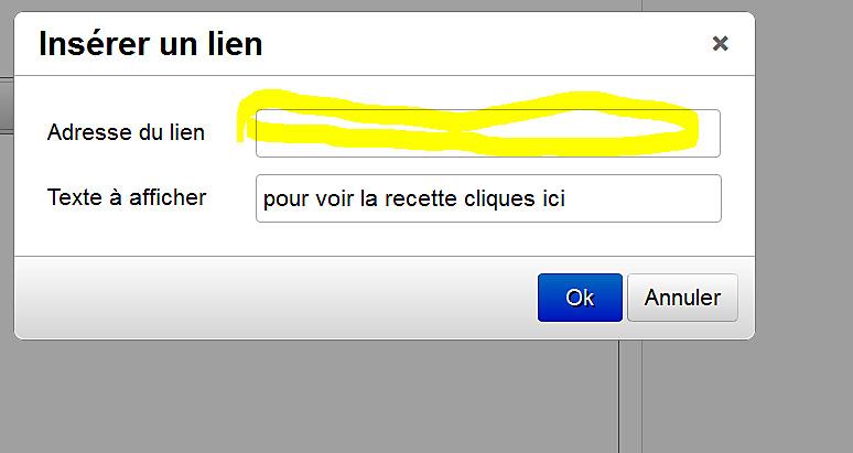 recette Comment faire un lien comme je fais dans mes recettes (demandé aujourd'hui par Rosinette)